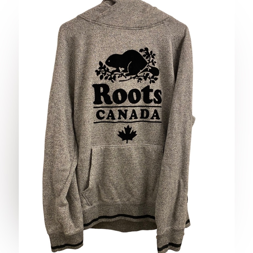 Roots - High Neck Salt & Pepper Hoodie - XL
